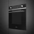 SMEG Galileo Speedwave XL Kompakt kombinált mikrohullámú sütő, nagy LCD kijelzővel - Linea design, fekete üveg