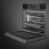 SMEG Galileo Omnichef 3 az 1-ben sütő, nagy TFT kijelzővel, Wi-Fi kapcsolattal - Linea design, mélyfekete üveg