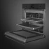 SMEG Galileo Speedwave XL Kompakt kombinált mikrohullámú sütő, nagy LCD kijelzővel - Classica design, matt fekete
