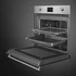 SMEG Galileo Speedwave XL Kompakt kombinált mikrohullámú sütő, nagy LCD kijelzővel - Classica design, inox