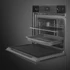 SMEG Kombinált gőzsütő Galileo sütőtérrel,  pirolitikus tisztítássál, LCD kijelzővel - Linea design, mélyfekete üveg