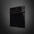 SMEG PIROLITIKUS HŐLÉGKEVERÉSES SÜTŐ, Dolce Stil Novo design, Galileo, 60 cm, TFT, fekete üveg, réz díszítéssel